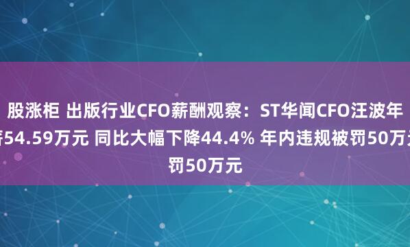 股涨柜 出版行业CFO薪酬观察：ST华闻CFO汪波年薪54.59万元 同比大幅下降44.4% 年内违规被罚50万元